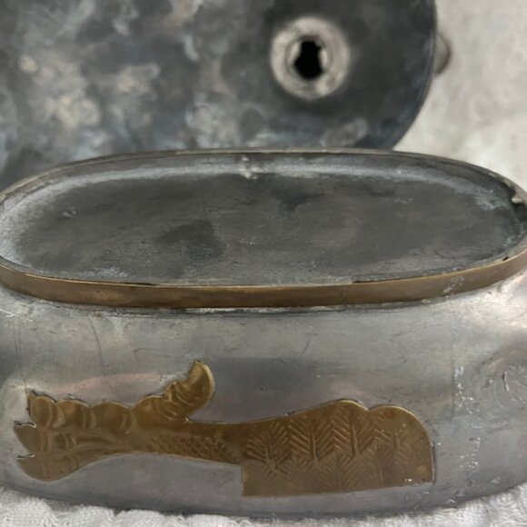Vintage Pewter/ Brass Duck Trinket Box 6.5 in tall Bundle with SM duck 2 for $60 - Picture 15 of 15